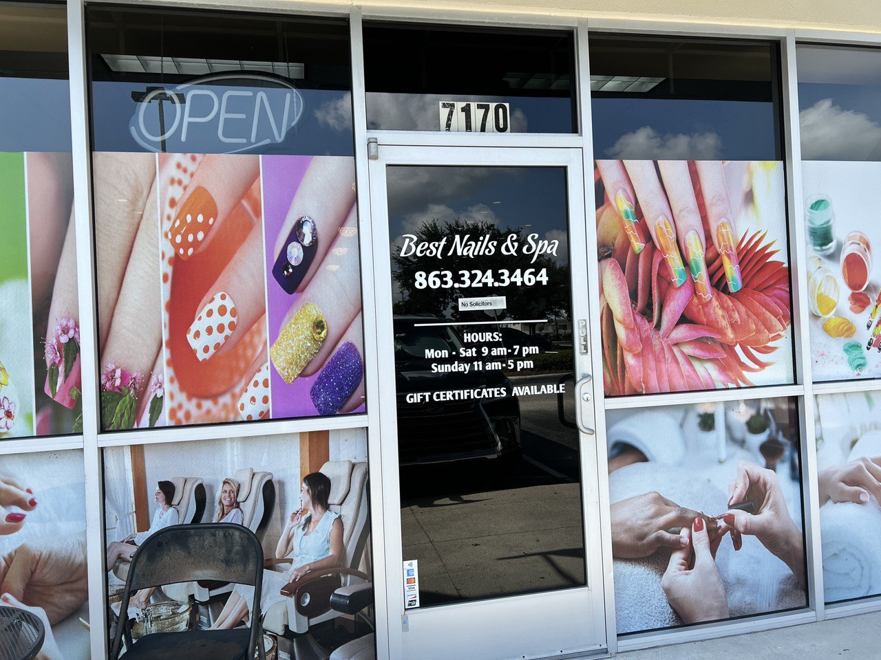 Manicure in progress